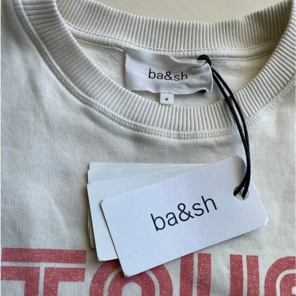NWT/ba&sh Cream & Red True Life Sweatshirt Size M - Picture 6 of 10
